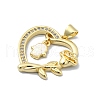 Brass Micro Pave Clear Cubic Zirconia Pendants KK-A221-27C-G-2