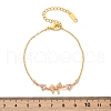 Brass Micro Pave Cubic Zirconia Link Bracelets BJEW-Z122-01G-5