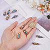SUPERFINDINGS 10Pcs Electroplated Raw Rough Natural Quartz Crystal Copper Wire Wrapped Pendants FIND-FH0009-12A-4
