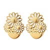Flower 304 Stainless Steel Stud Earrings EJEW-V016-10G-02-3