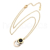 304 Stainless Steel Roman Numeral 3 Ring Pendant Necklaces NJEW-V001-06P-02-3
