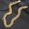 Brass Crystal Rhinestone Thorns Spike Cuban Link Chain Necklaces for Men FS-WG31A8F-04-2