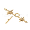 Brass Micro Pave Clear Cubic Zirconia Toggle Clasps KK-A223-36G-3