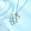 304 Stainless Steel Empty Macrame Pouch Star Moon Pendant Cable Chain Necklace Making NJEW-JN05281-03-1