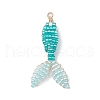 3Pcs 3 Colors Seed Beads Beaded Pendants PALLOY-MZ00222-3