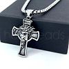Greek Stainless Steel Vintage Religion Jesus Cross Pendant Necklaces for Men RW3479-2
