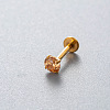 G23 Titanium Alloy Cubic Zirconia 17 Gauge Flat Round Threadless Labrets WG94BD7-39-1