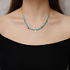 Minimalist Dyed Natural Stone Round Beaded Nnecklaces KT3455-2-2