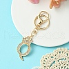 Golden Alloy Rhinestone Keychain KEYC-YW00105-17-1