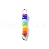 Chakra Glass Seed Beaded Connector Charms PALLOY-JF02530-01-1