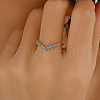 925 Sterling Silver Pave Cubic Zirconia V-shaped Finger Rings for Women DZ3056-4-7