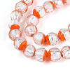 Luminous Handmade Lampwork Silver Foil Beads Strand FOIL-N029-03D-3