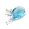 Ocean Themes Alloy & Glass Teardrop Pendants PALLOY-JF03881-5