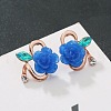 Flower Alloy Rhinestone Stud Earrings WG3C0C0-02-1