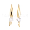 Rack Plating Brass Cubic Zirconia Earring Hooks KK-S374-05G-05-1