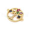Brass Micro Pave Cubic Zirconia Connector Charms KK-S510-20G-2