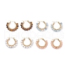 Faceted Round Natural Stone Beads Huggie Hoop Earrings for Girl Women EJEW-JE04687-1