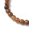 Natural Tiger Eye and Green Aventurine Stretch Bracelets BJEW-JB11962-5