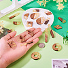Kissitty Resin & Walnut Wood Big Pendants RESI-KS0001-04-6