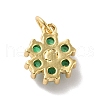 Rack Plating Brass Micro Pave Cubic Zirconia Charms KK-A160-22F-G-4