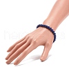Natural Lapis Lazuli(Dyed & Heated) Round Beaded Stretch Bracelet BJEW-JB08368-3