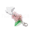 Butterfly Alloy Rhinestone & Flower Acrylic Pendant Decorations HJEW-JM03145-5