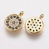 Brass Micro Pave Cubic Zirconia Charms ZIRC-G133-03G-2