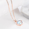 Flat Round with Antler Shape Brass Natural Moonstone Pendant Necklaces for Women WG9EF84-06-1