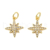 Brass Micro Pave Cubic Zirconia Pendants KK-C092-20B-G-1