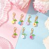 Flower Handmake Polymer Clay Pendant Decorations HJEW-JM03392-1