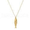 Lucky Fish Brass Micro Pave Clear Cubic Zirconia Pendant Necklaces FS-WG3FDBB-01-5
