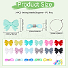 BENECREAT 34Pcs 17 Styles Bowknot Food Grade Eco-Friendly Silicone Focal Beads SIL-BC0001-06-2