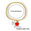 Fashionable Brass Enamel Red Apple Pendant Bracelets UR8735-5