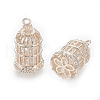 Brass Cubic Zirconia Pendants KK-T029-158RG-2