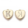 Brass Micro Pave Clear Cubic Zirconia Charms KK-N231-234K-NF-2