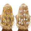 CRASPIRE 2Pcs 2 Colors Cloth Sunflower Hippie Headband Floral Crown OHAR-CP0001-15-1