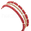 Mother's Day Jewellery 3Pcs 3 Style Natural Pearl & Glass & Acrylic Word Stretch Bracelets Set BJEW-TA00319-3