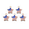 Star Alloy Enamel Pendants X-ENAM-Q033-54-1