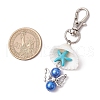 Angel Acrylic & Synthetic Turquoise & Shell Pendant Decorations HJEW-JM03175-02-3