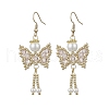 Butterfly Faceted Bicone Glass Beads Snowflake Dangle Earrings EJEW-MZ00429-01-2