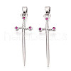 Brass Micro Pave Cubic Zirconia Pendants KK-T074-64P-1