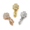 Rack Plating Brass Micro Pave Clear Cubic Zirconia Ice Pick Pinch Bails KK-K340-11-1