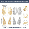 Beebeecraft 4 Pairs 2 Colors Rack Plating Brass Micro Pave Cubic Zirconia Hoop Earring Findings with Latch Back Closure KK-BBC0015-60-2