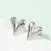 Non-Tarnish 304 Stainless Steel Heart Stud Earrings for Women X-EJEW-F300-09P-2