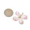 Two Tone Glass Seed Beaded Butterfly Pendants PALLOY-MZ00556-01-2