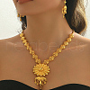 Elegant Fashion Flower Brass Necklace & Earrings Sets for Women JZ7484-4