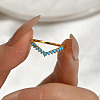 925 Sterling Silver Pave Cubic Zirconia V-shaped Finger Rings for Women DZ3056-4-2
