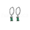 Platinum Rhodium Plated 925 Sterling Silver Dangle Hoop Earrings for Women SY2365-16-1