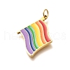 Pride 304 Stainless Steel Enamel Pendants STAS-B079-01G-09-2