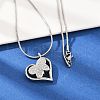 304 Stainless Steel Micro Pave Clear Cubic Zirconia Butterfly Heart Pendant Pet Urn Ashes Necklaces NJEW-S455-10P-2